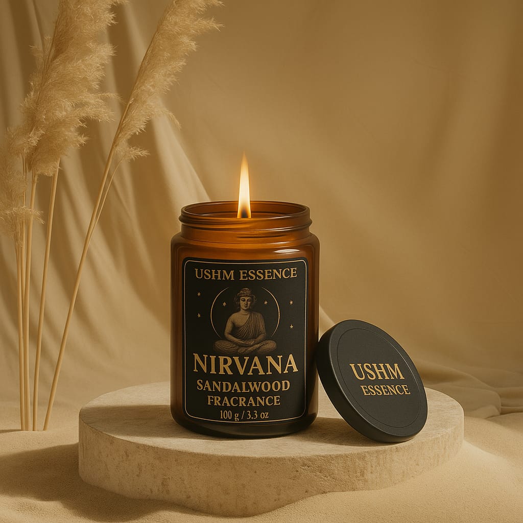 Nirvana – Meditation Aromatherapy Candle for Deep Calm & Inner Balance | Ushm Essence