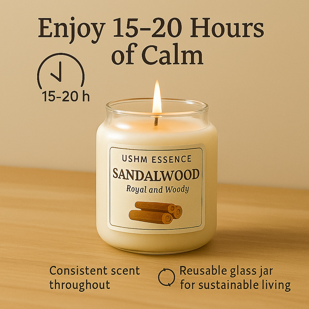 Sacred Sandalwood – Pure, Earthy Aroma | Premium Meditative Candle