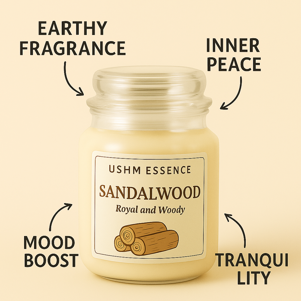 Sacred Sandalwood – Pure, Earthy Aroma | Premium Meditative Candle
