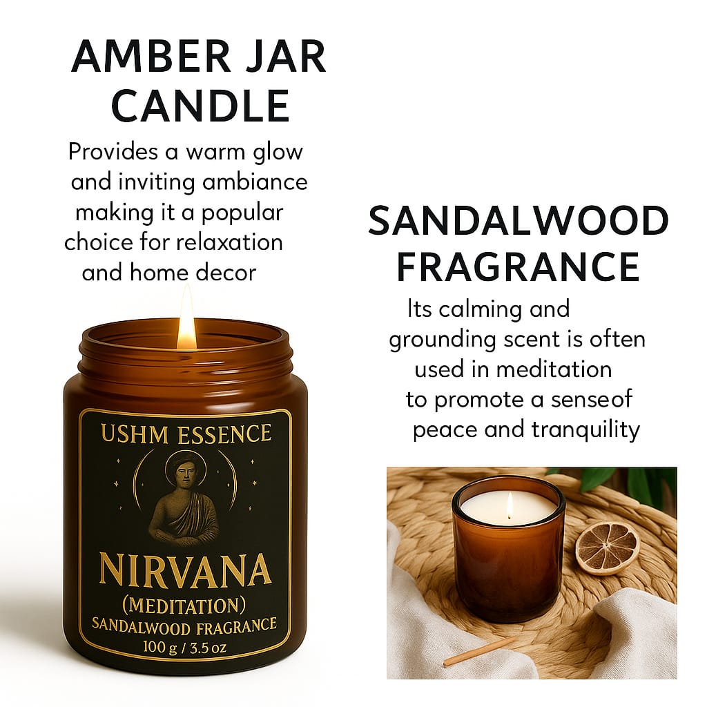 Nirvana – Meditation Aromatherapy Candle for Deep Calm & Inner Balance | Ushm Essence