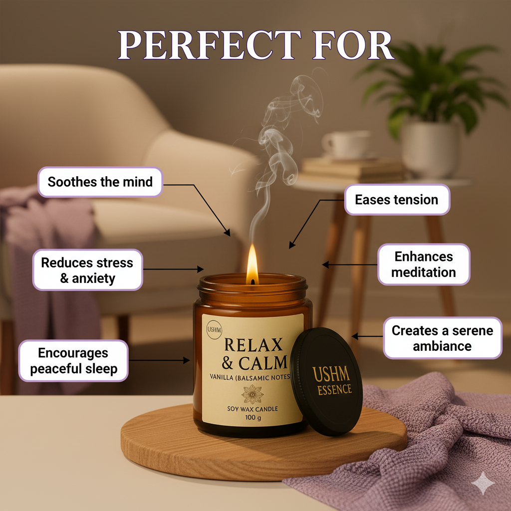 Relax & Calm – Soothing Aromatherapy Candle for Peaceful Evenings