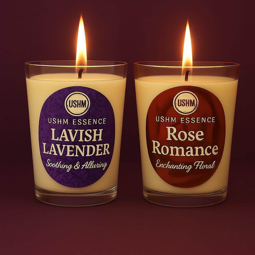 Lavish Lavender & Rose Romance Candle Set | Calm, Inner Peace & Aromatic Romance | 10–15 Hour Burn