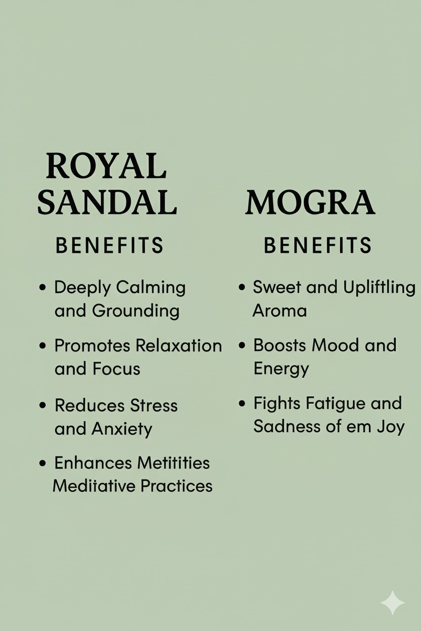 Royal Sandal & Mogra Aromatherapy Candle Set | Comfort, Serenity & 10–15 Hours of Calm