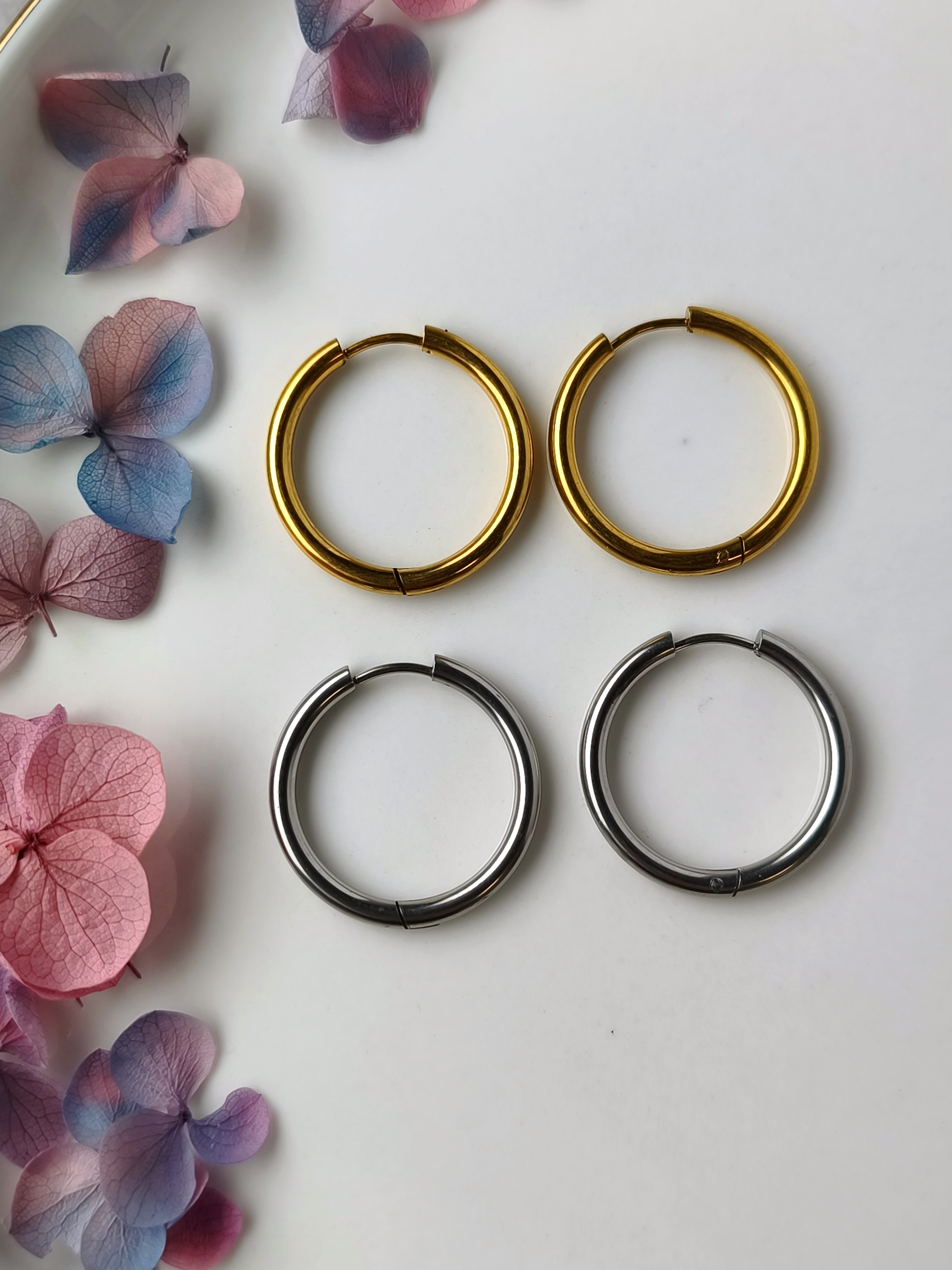 Créoles en acier inoxydable - 25 mm