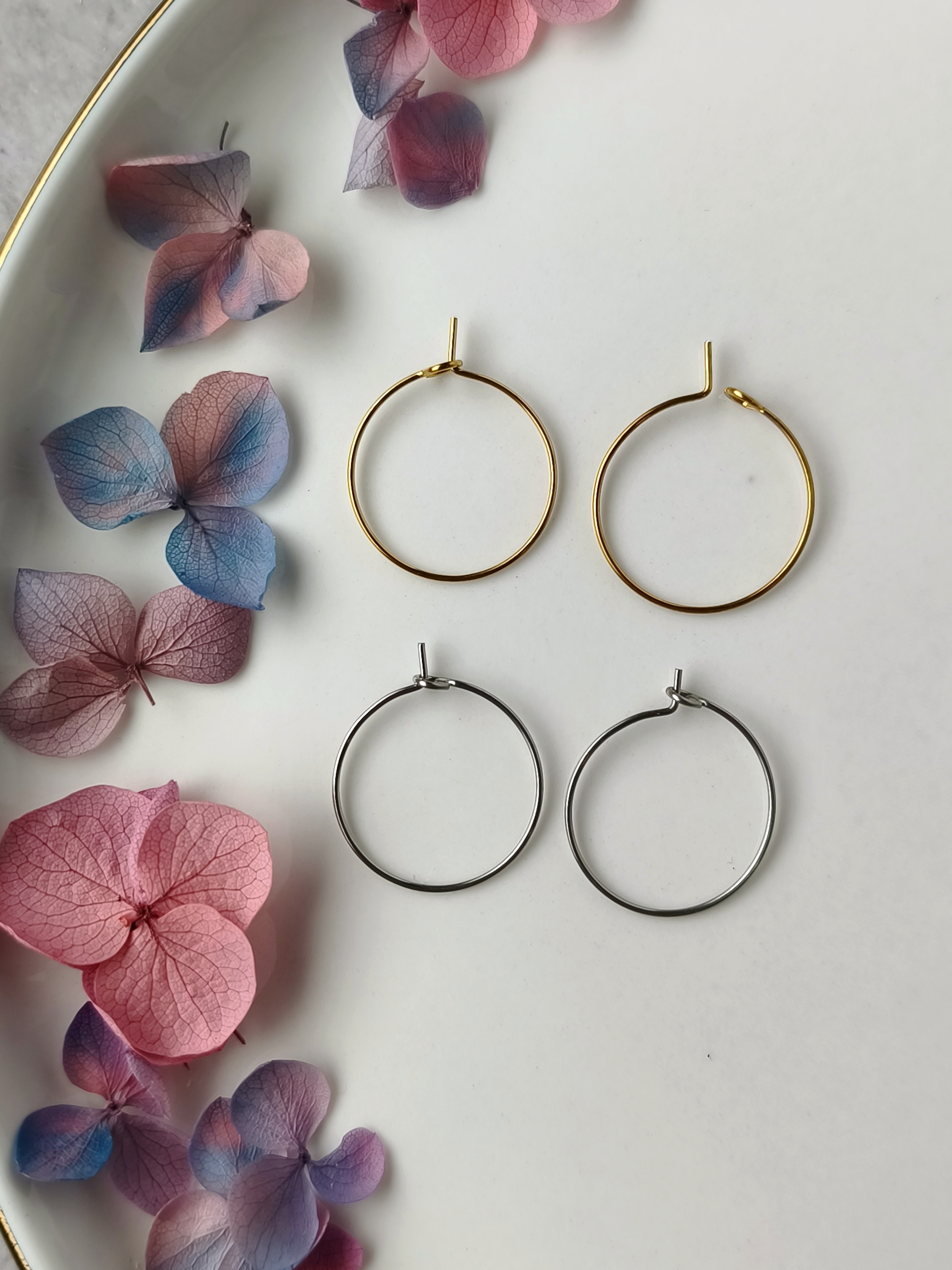 Créoles fines en acier inoxydable - 20 mm