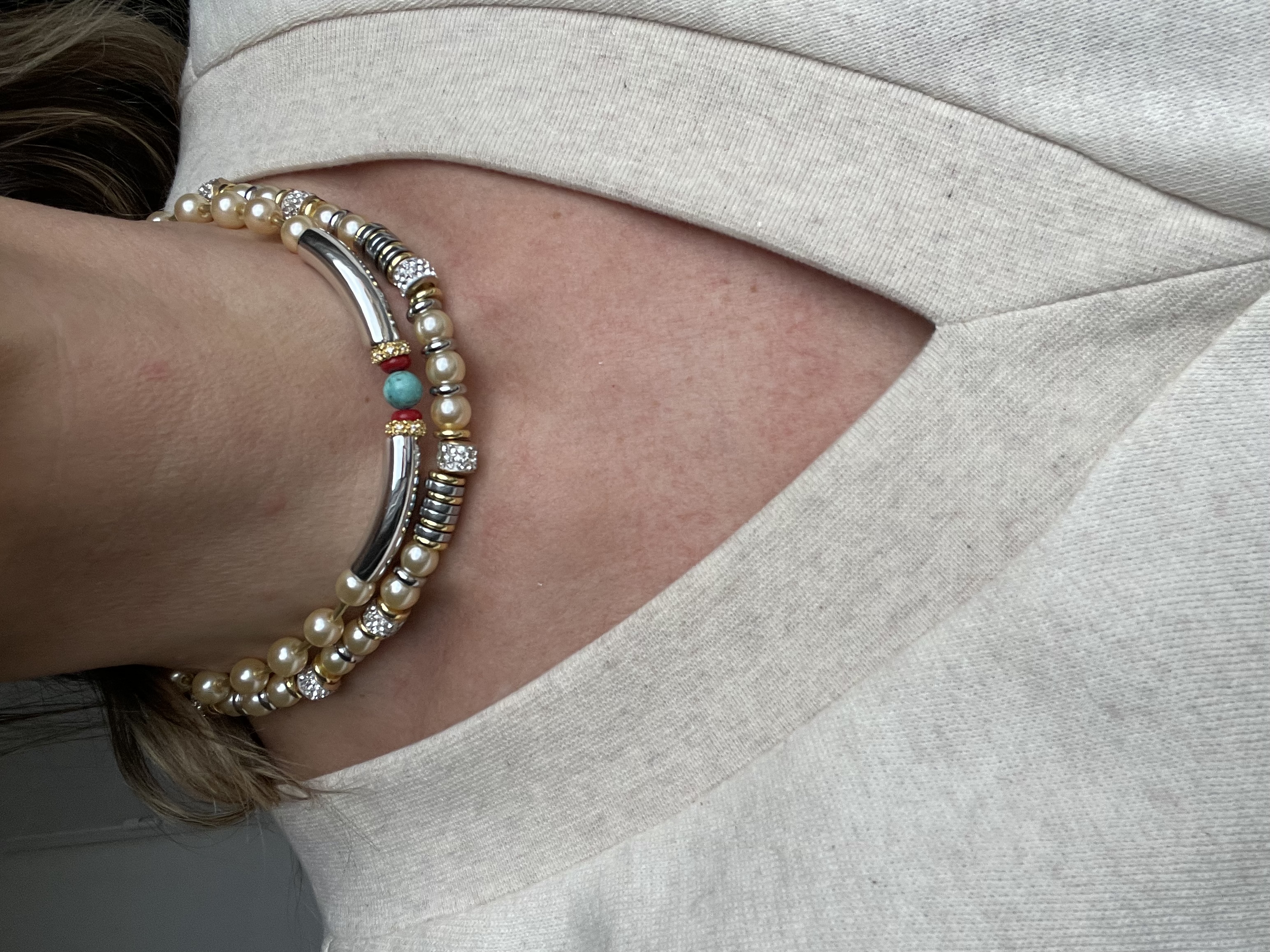 Collier Sélène beige