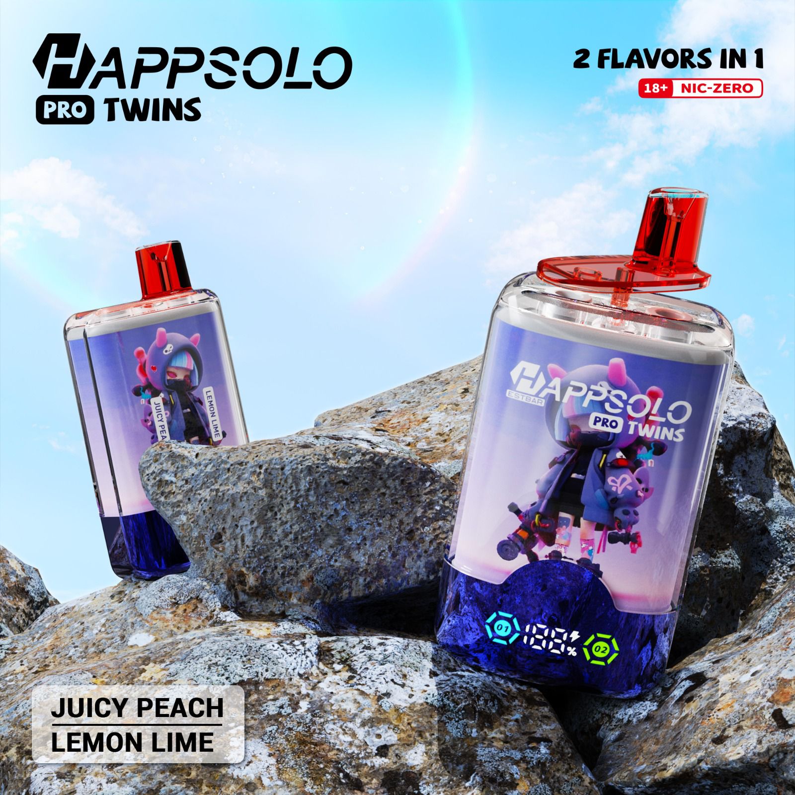 Happsolo Pro Twins 40K - Juicy Peach y Lemon Lime