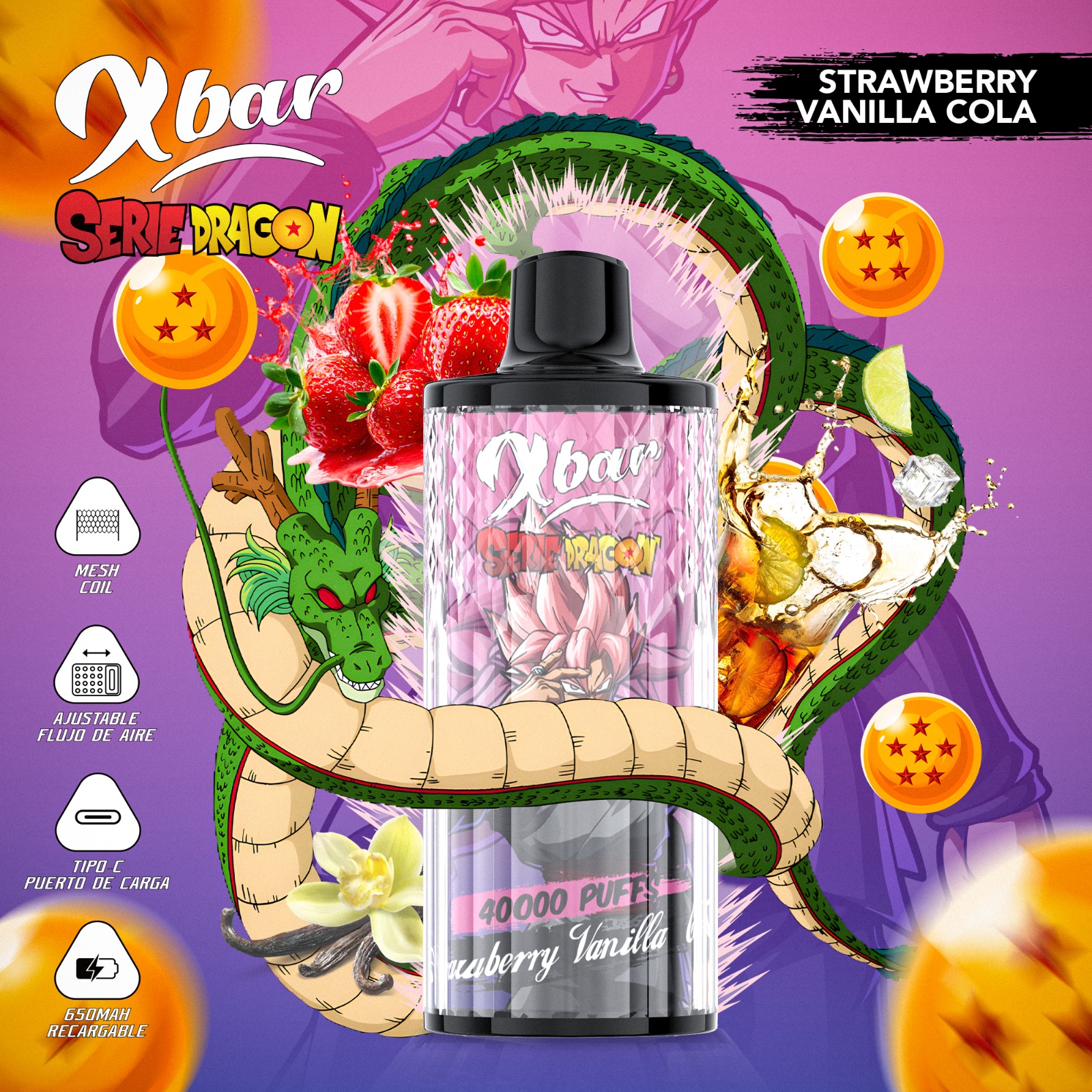 XBAR DRAGON BALL – Strawberry Vainilla Cola