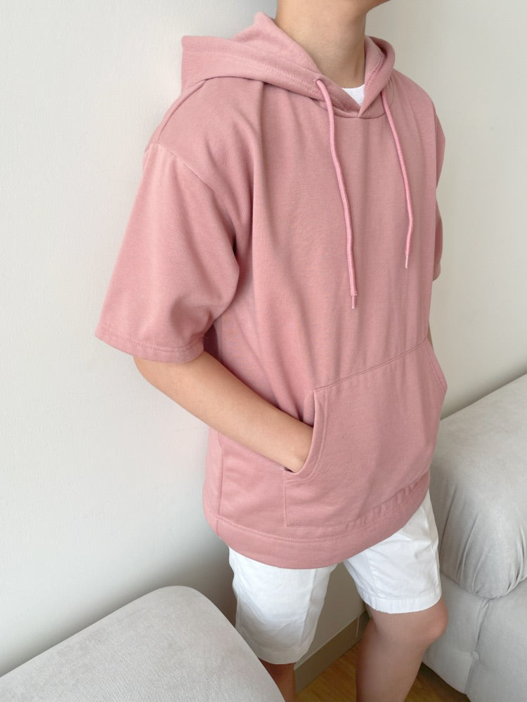 Hoodie Lengan Pendek Pink