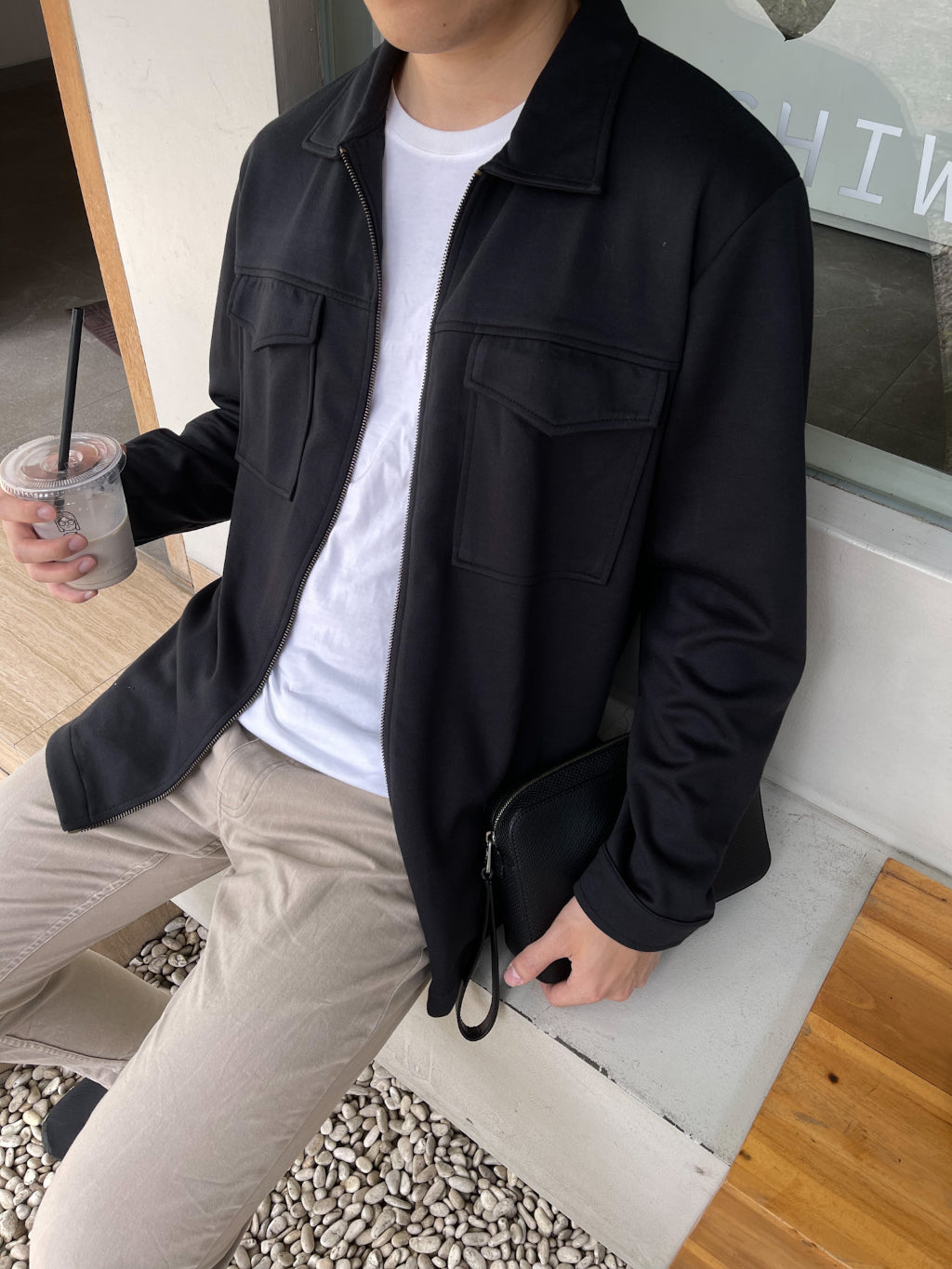 Jaket Kemeja Hitam Pria