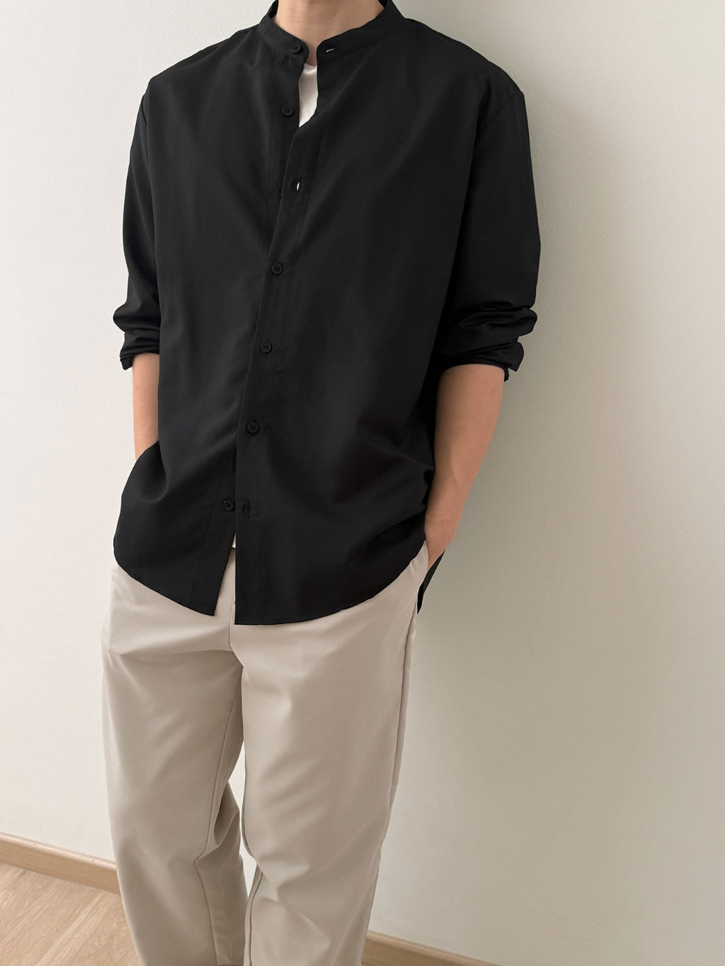 Kemeja Pria Lengan Panjang Hitam