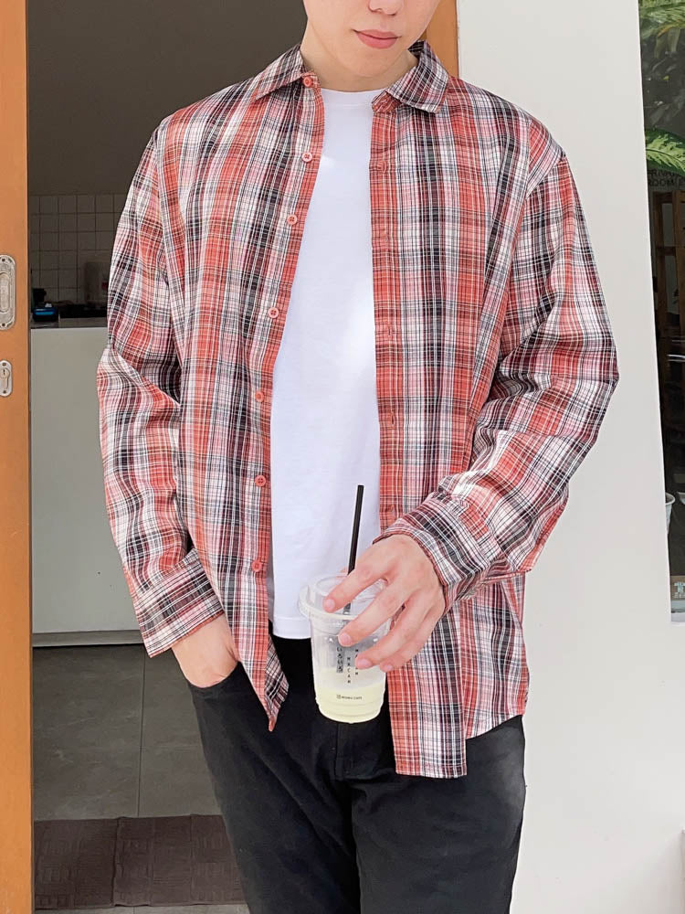 Kemeja Flanel Kotak Merah