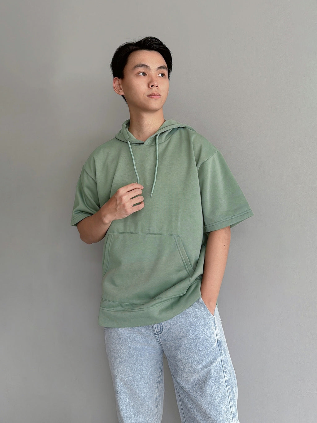 Sweater Hoodie Pendek Hijau