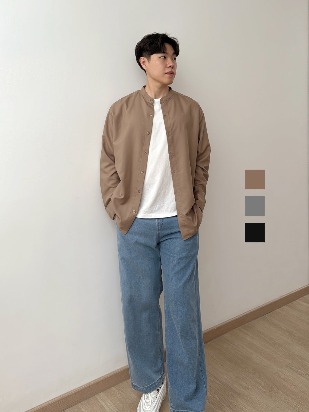 Jaket kasual lengan panjang pria