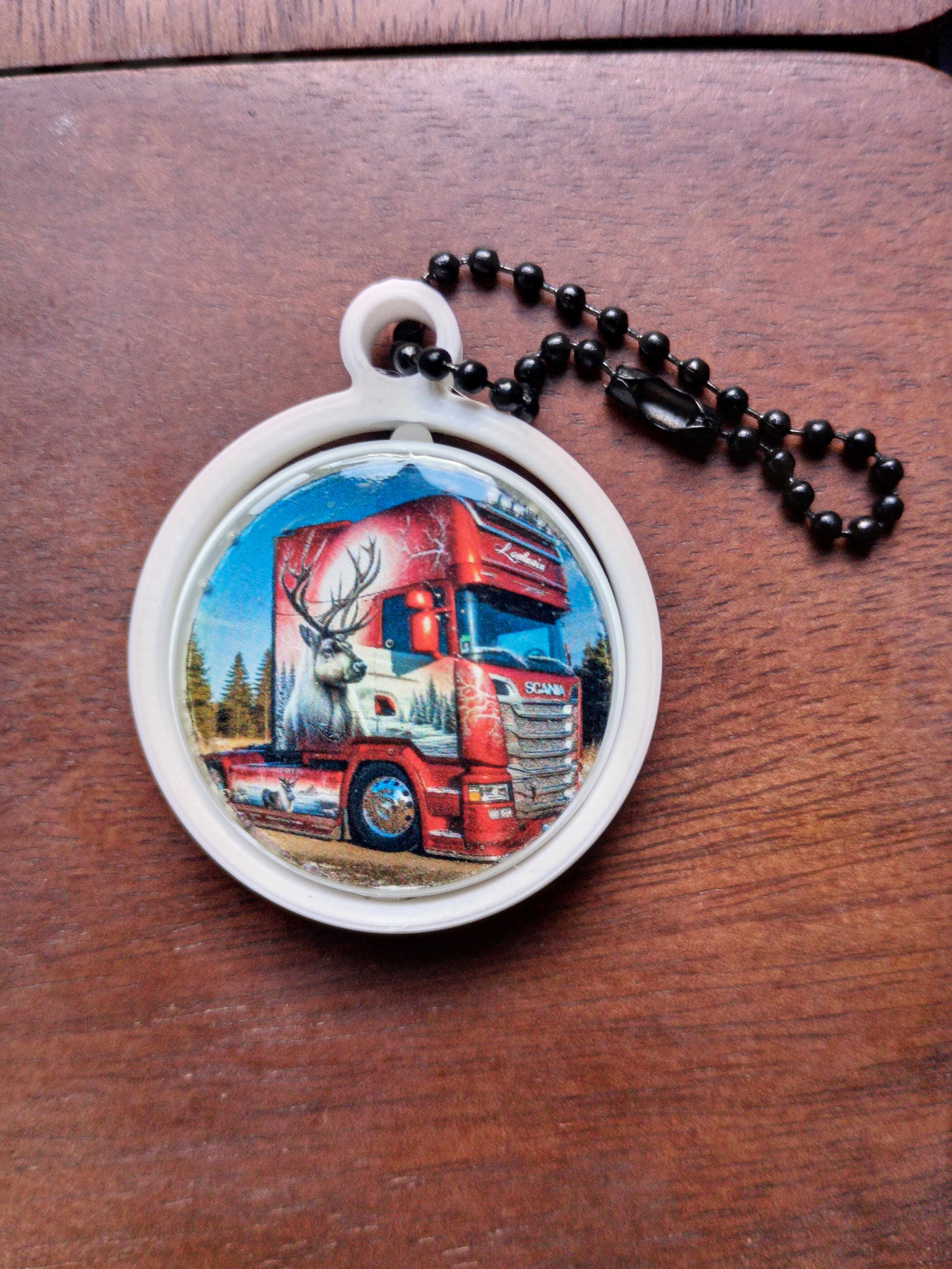 Porte-clés gyroscopique camion décoratif