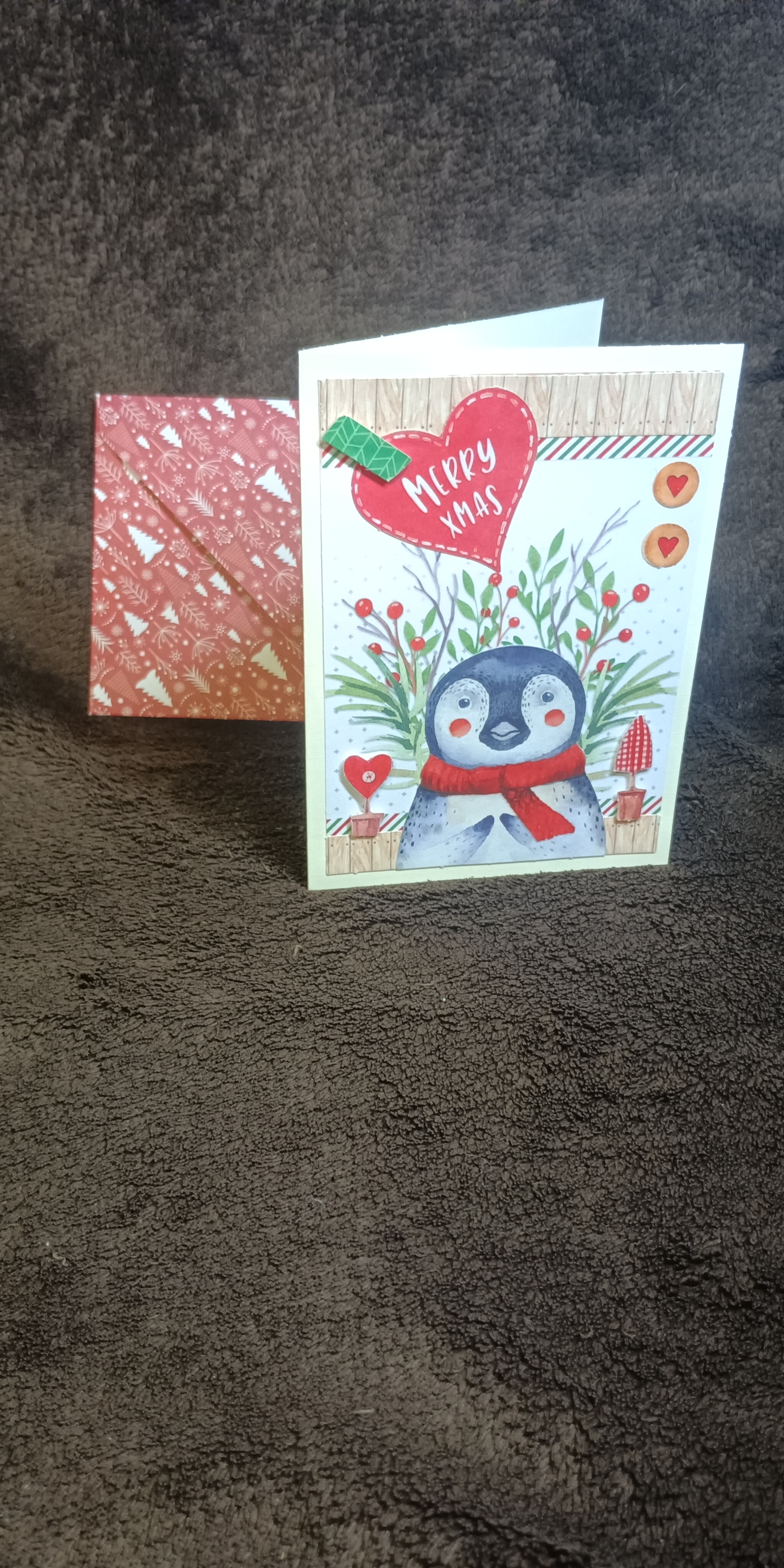 Carte de vœux de Noël pingouin