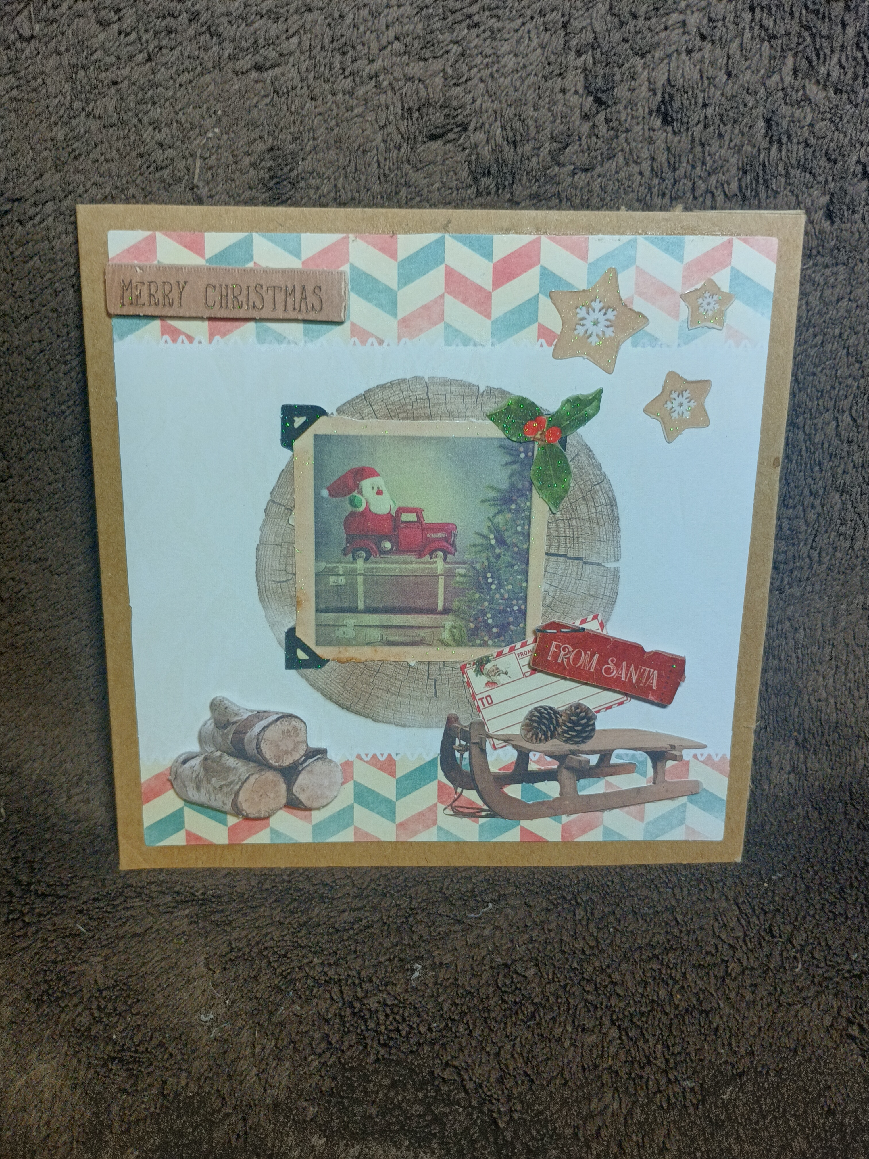 Carte de vœux de Noël artisanale