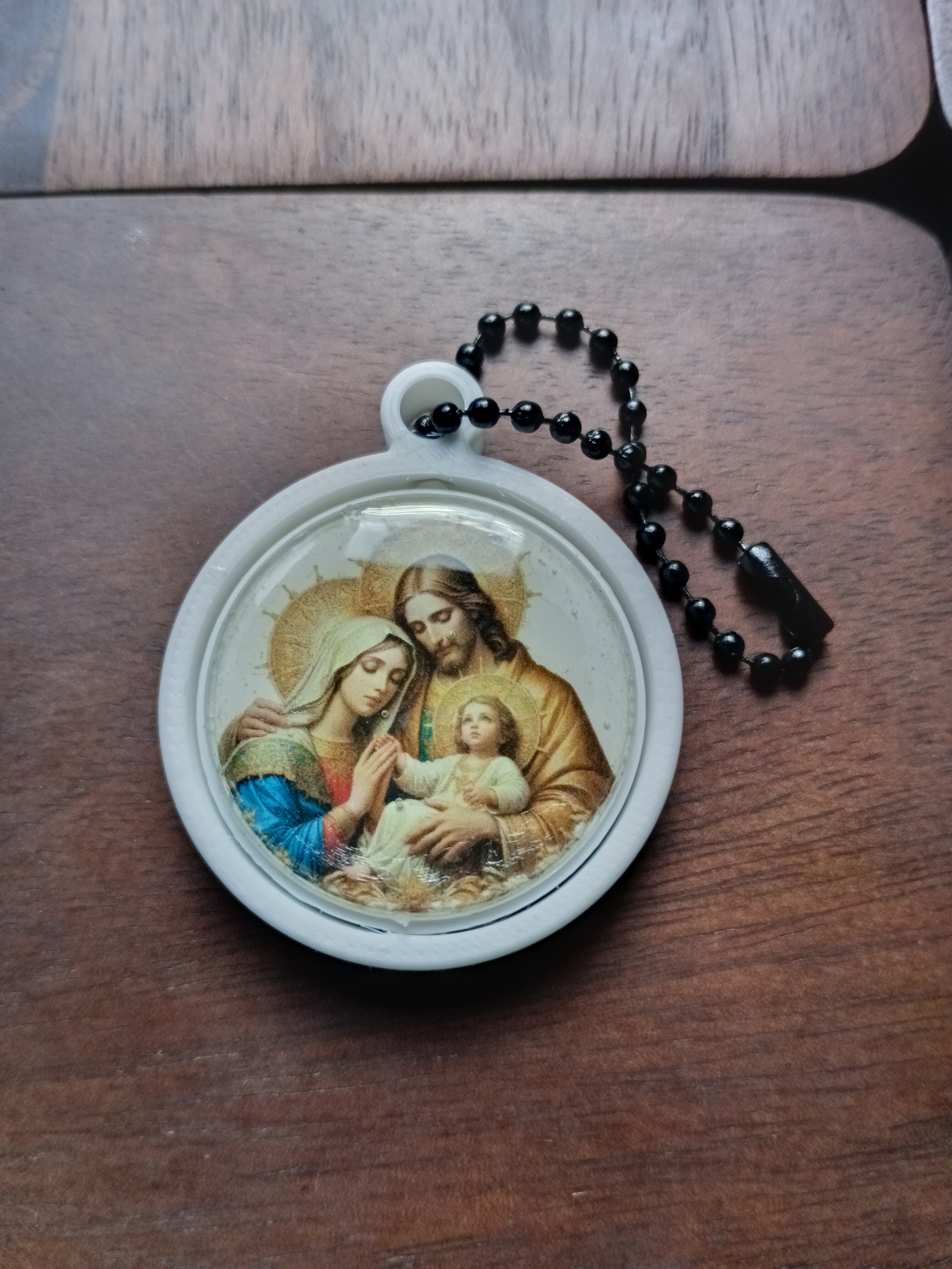 porte-clé gyroscopique religieuse de la Sainte Famille