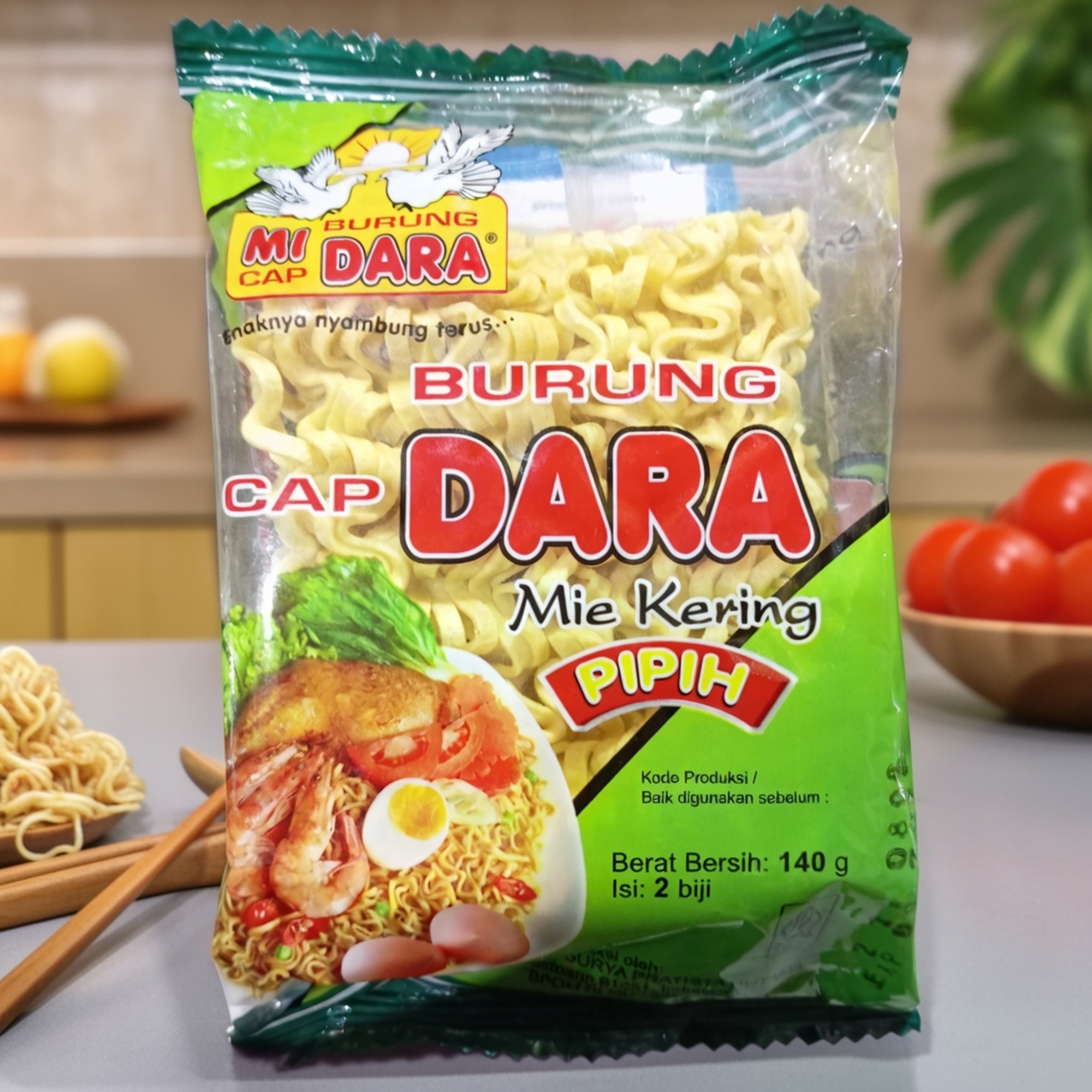 Mie Kering Burung Dara Pipih