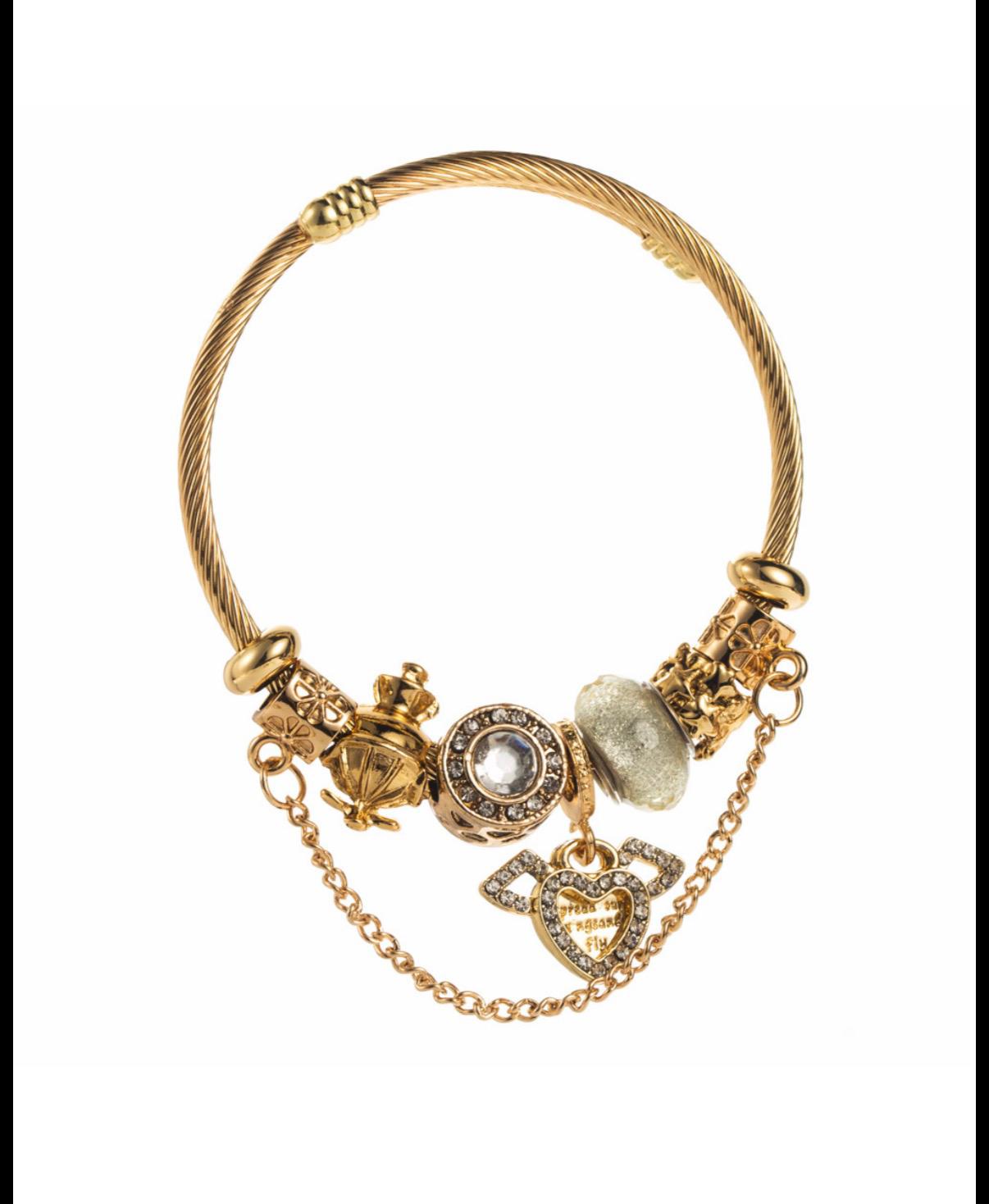 Bracelet doré à charms