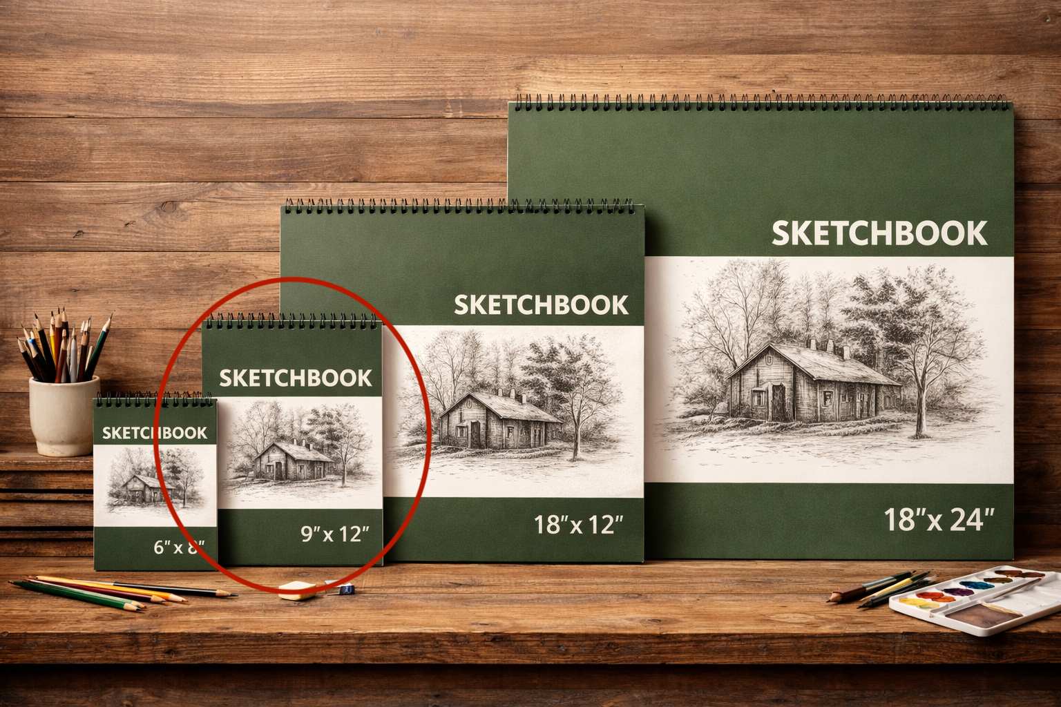 Custom Black & White Pencil Portrait (9 x 12) 