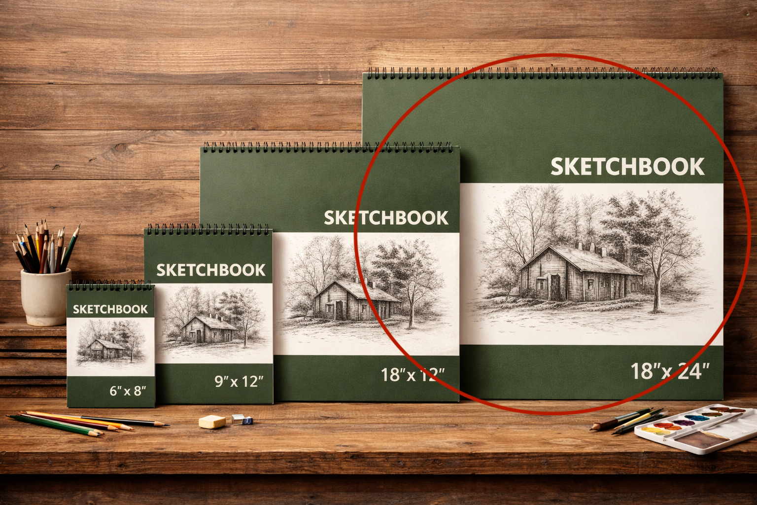 Custom Black & White Pencil Portrait (18 x 24) 