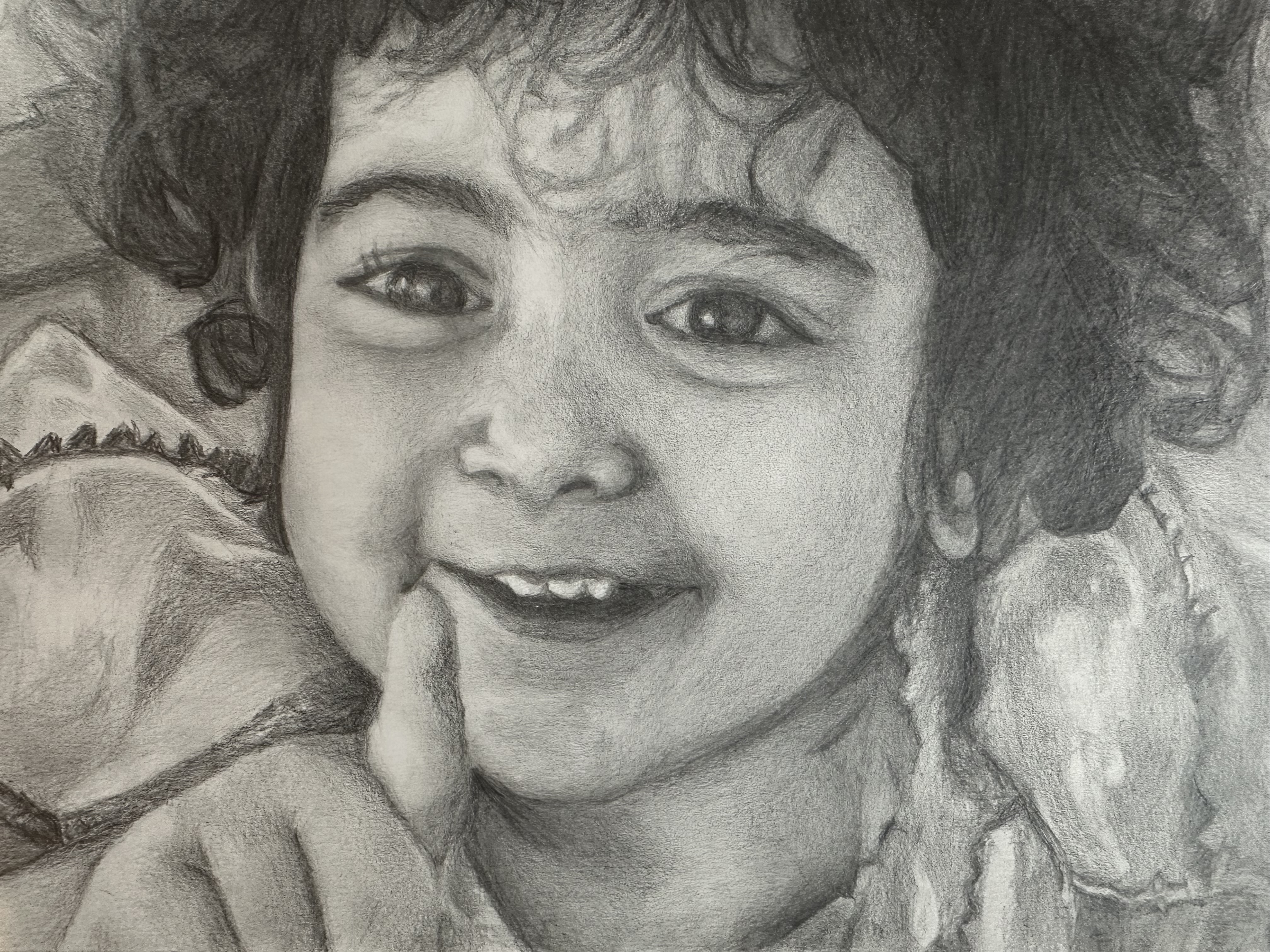 Custom Black & White Pencil Portrait (6 × 8) 