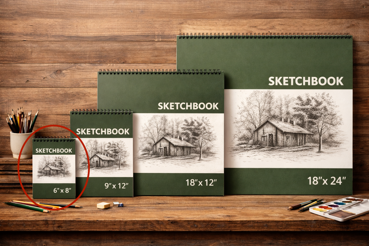 Custom Black & White Pencil Portrait (6 × 8) 