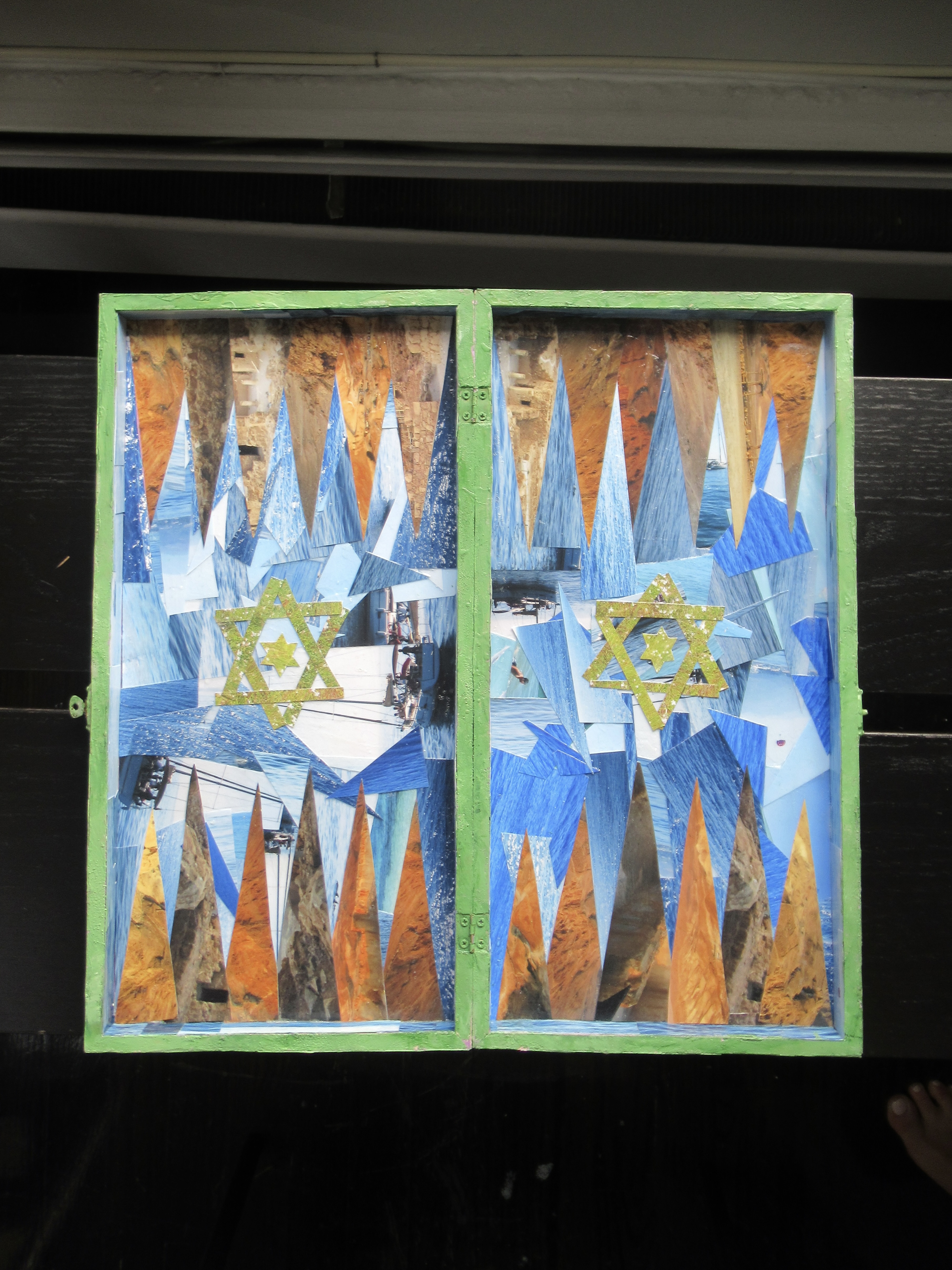 Custom Mixed Media Collage Backgammon/Chess Set 