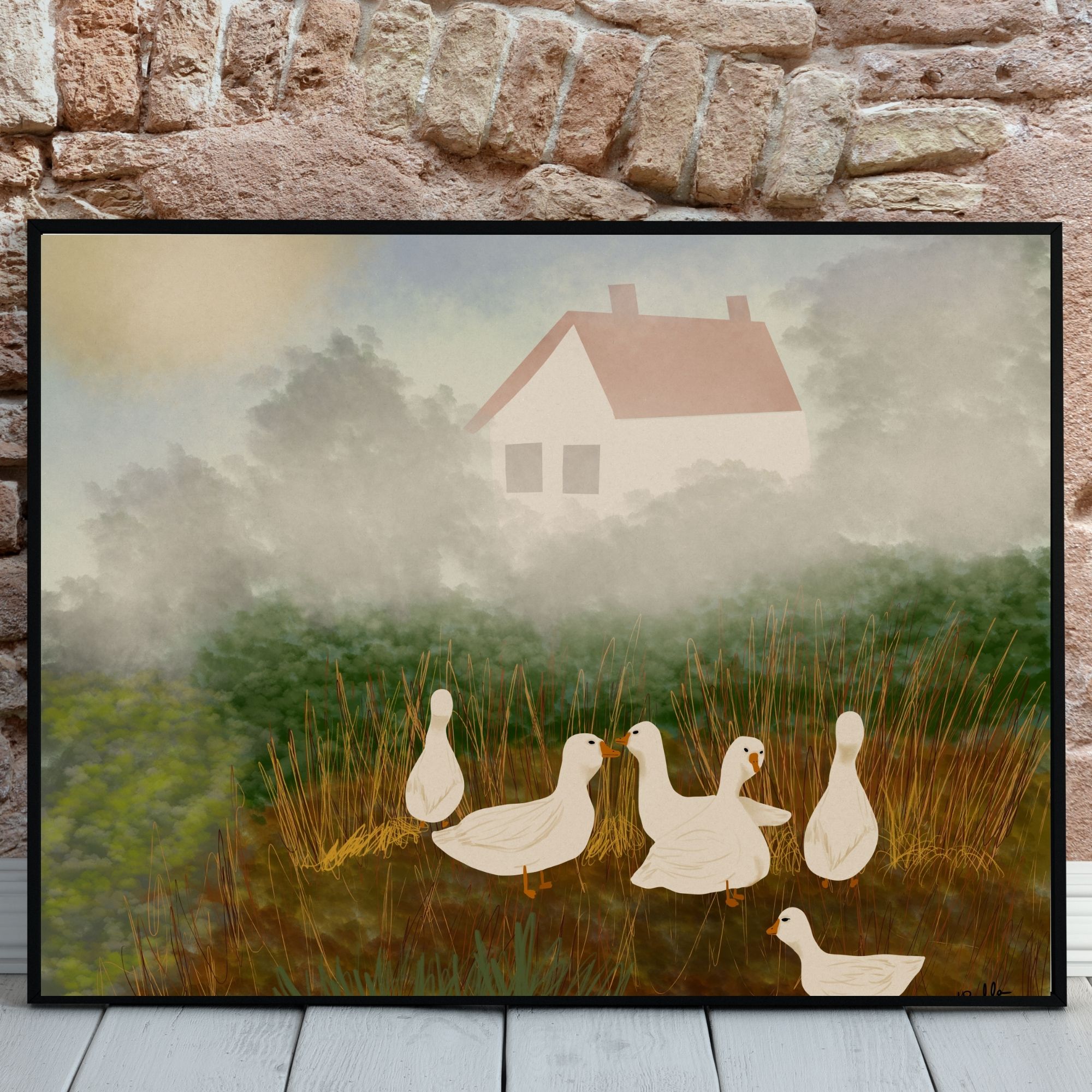 Duck Art English Country Canvas Original Signed Art