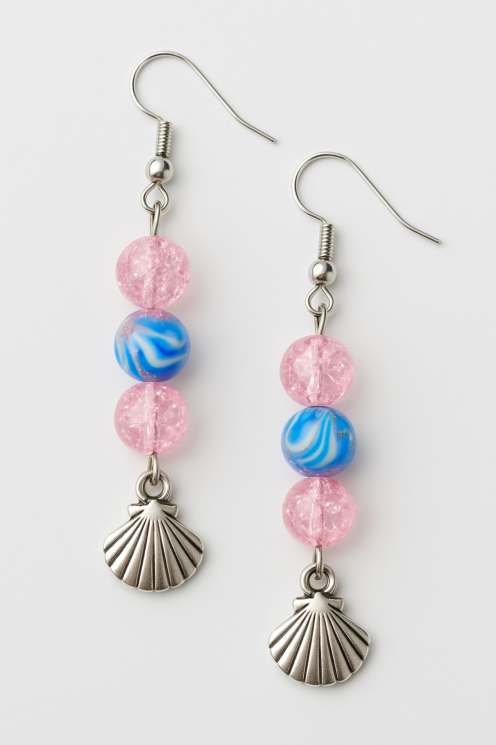 Handcrafted Beaded Shell Earrings