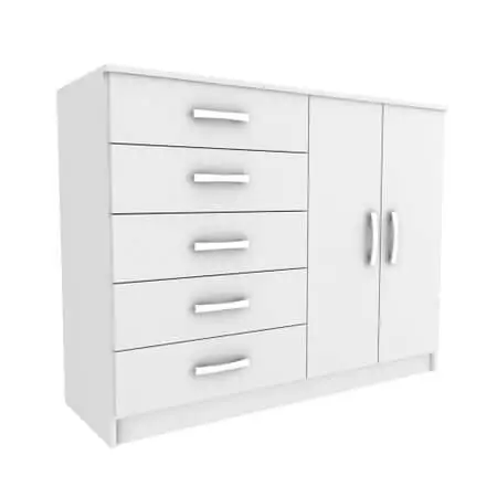 Cômoda Atenas 2 Portas 5 Gavetas Evidencia