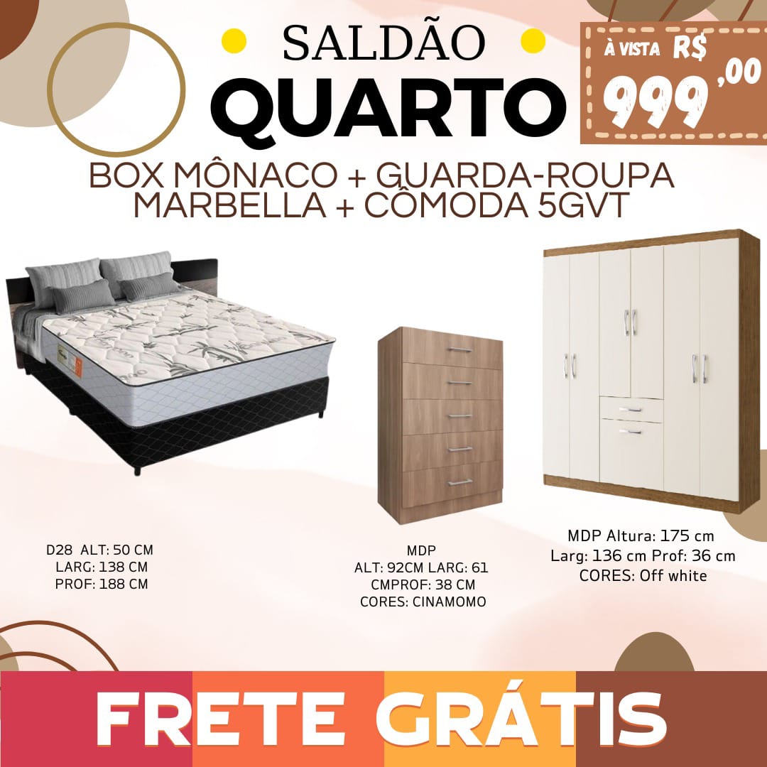 COMBO QUARTO PREMIUM 04 (FRETE GRÁTIS)