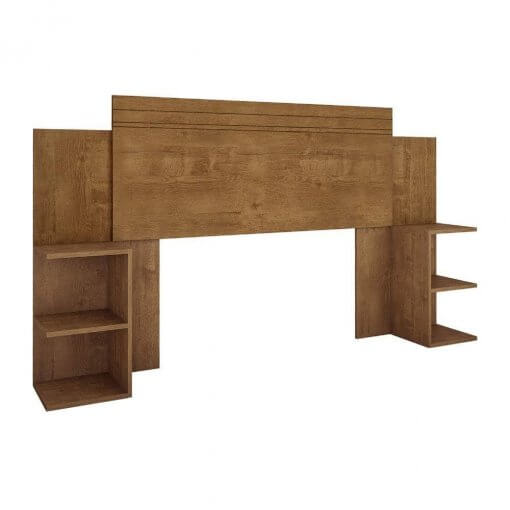 Cabeceira Palma Casal Queen Com Prateleiras de Apoio