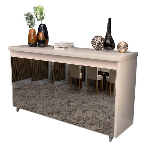 Buffet Maria Aparador 4 Portas Espelhadas Minas Plac