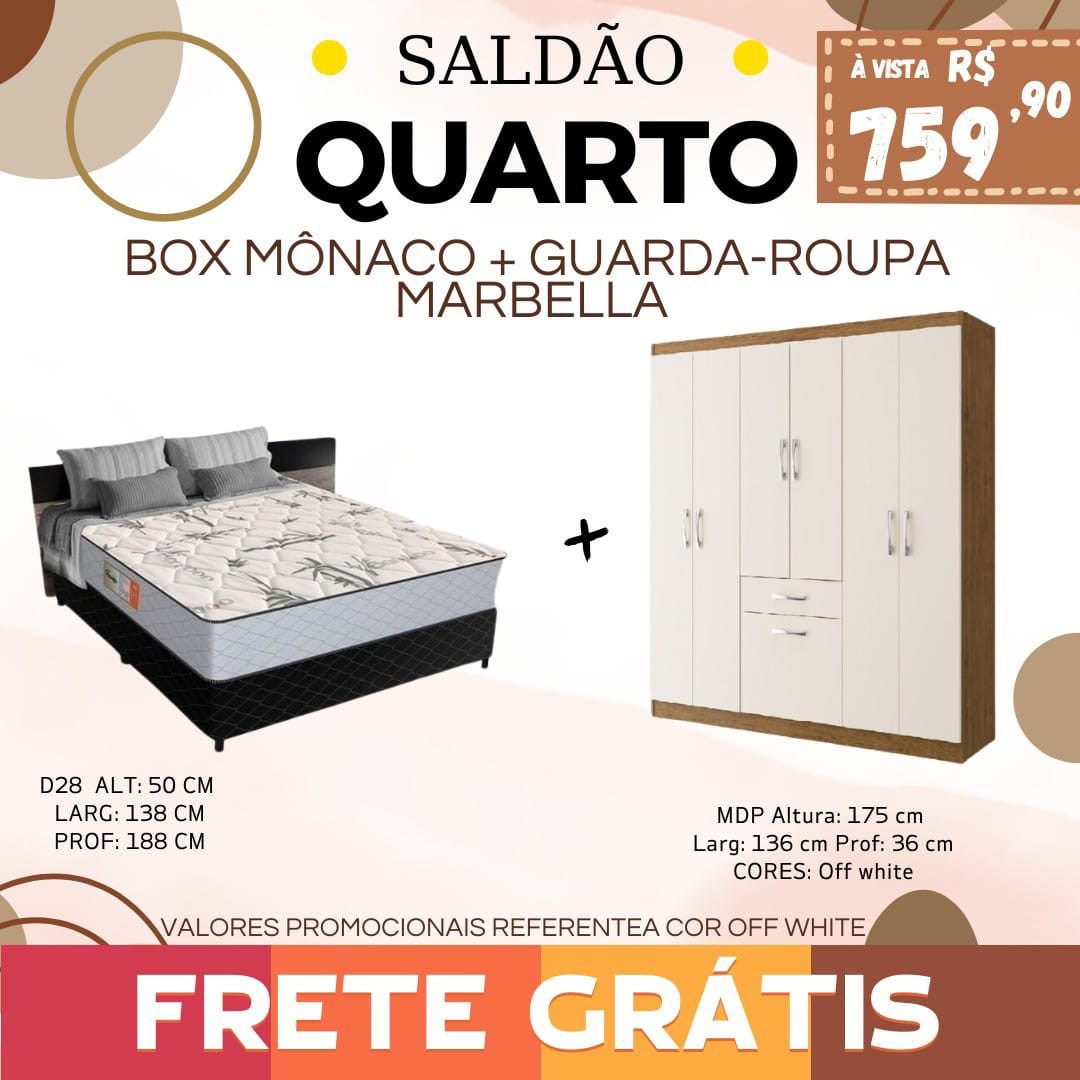 COMBO QUARTO PREMIUM 01 (FRETE GRÁTIS)