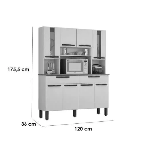 Armário de Cozinha Turim 8 Portas 2 Gavetas Salleto