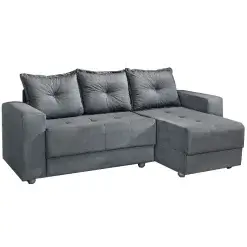 Sofá Florença 3 Lugares com Chaise Tecido Suede 200cm (FRETE GRÁTIS)