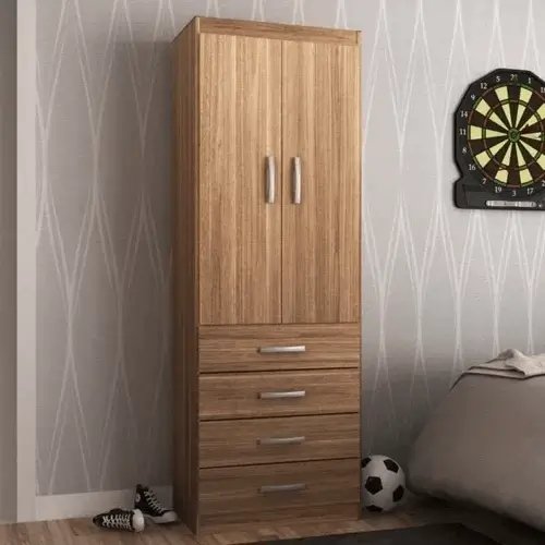 Guarda Roupa Evidencia Camiseiro Solteiro 2 Portas 4 Gavetas