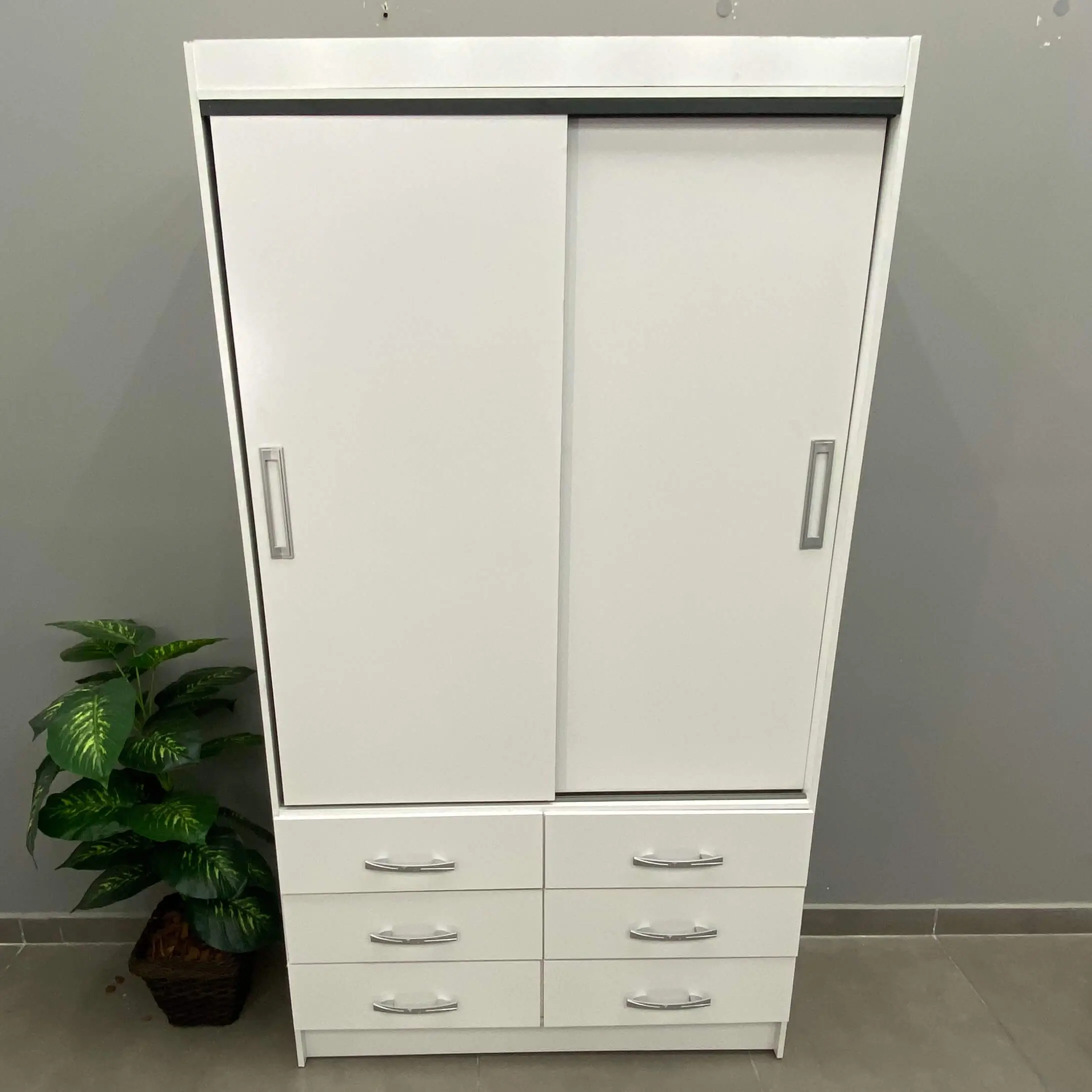 Guarda Roupa Veneza Solteiro 2 Portas 6 Gavetas Evidencia