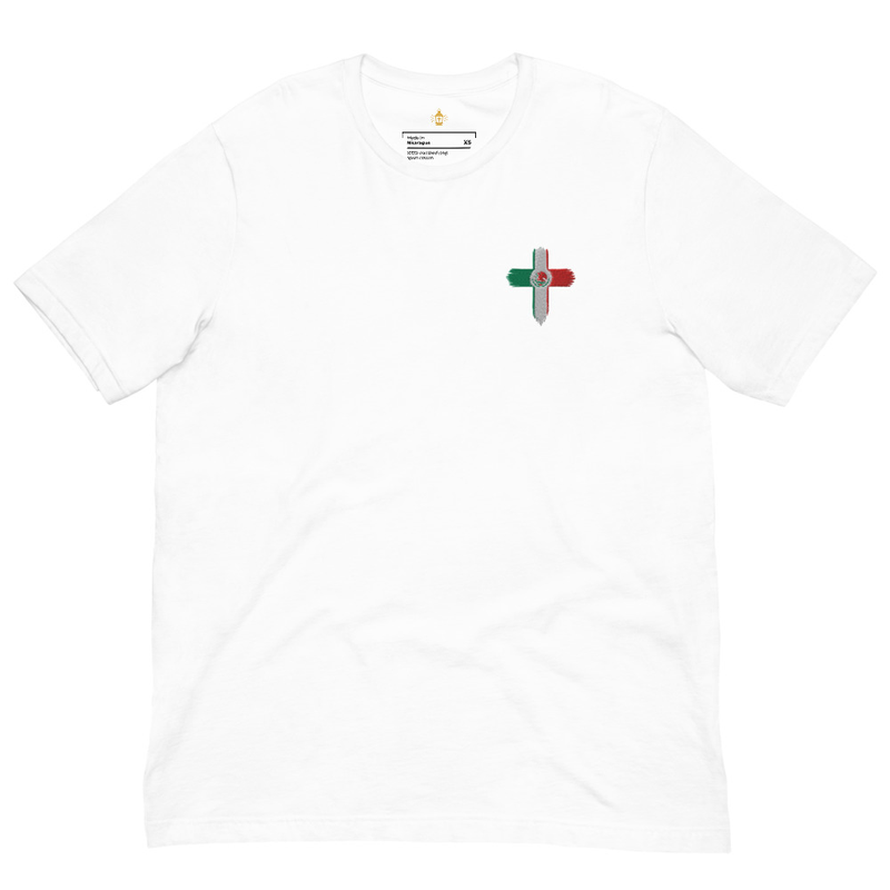 Mexico Flag Christian Cross Shirt, Soccer World Cup 2026, Embroidered Unisex with Back Design, Faith Tee for Men & Women