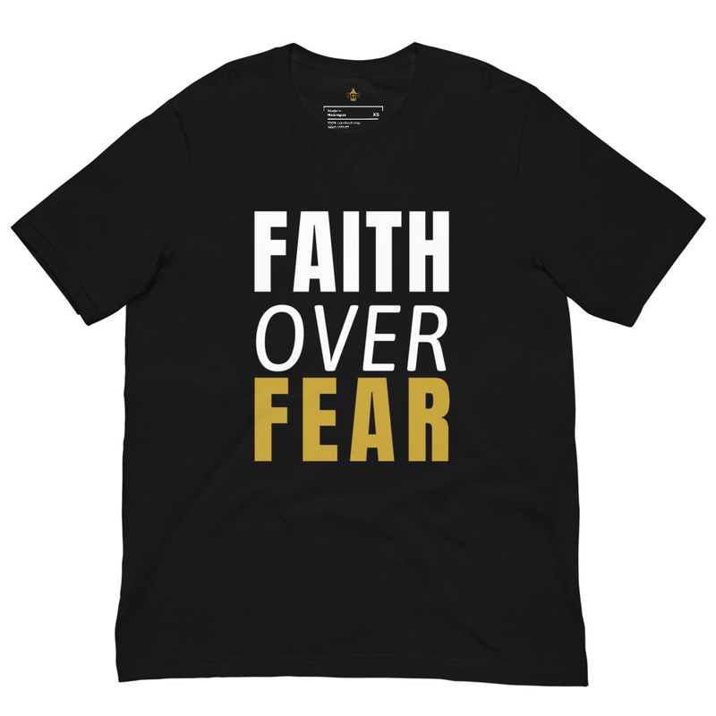 Faith Over Fear Christian T-Shirt, Faith Over Fear Bible Verse Tee, Unisex Apparel for Men & Women, Catholic Religious