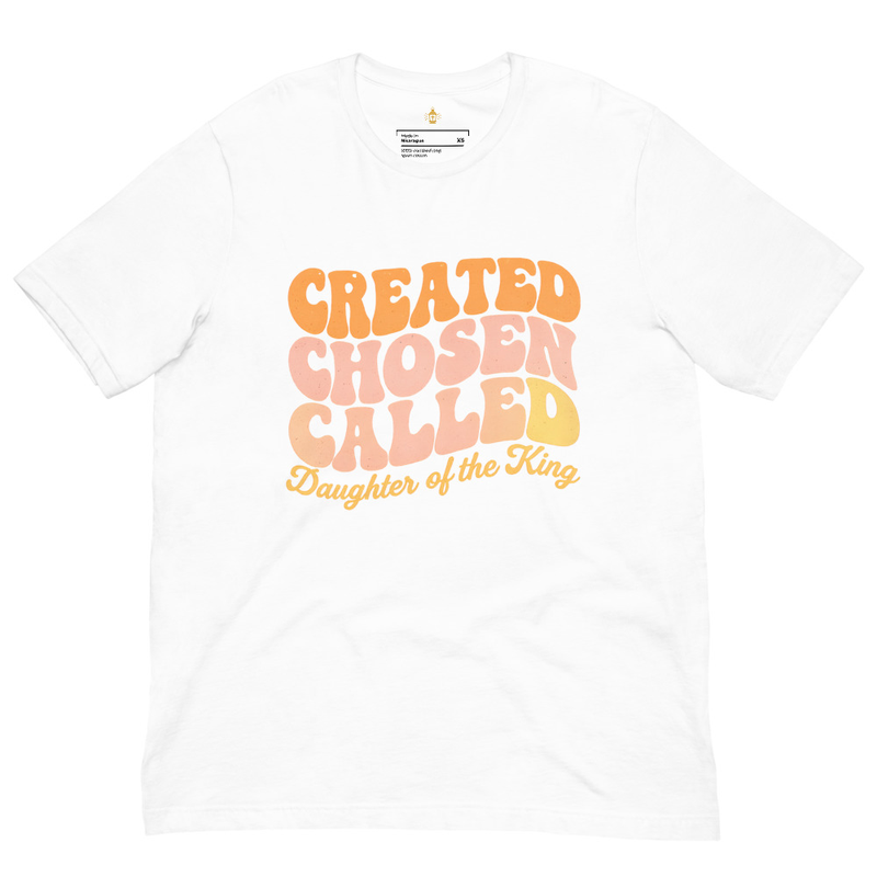 Created Chosen Called Christian T-Shirt, Faith Identity Tee, Unisex Apparel for Men & Women, Catholic Religious Jesus Gift