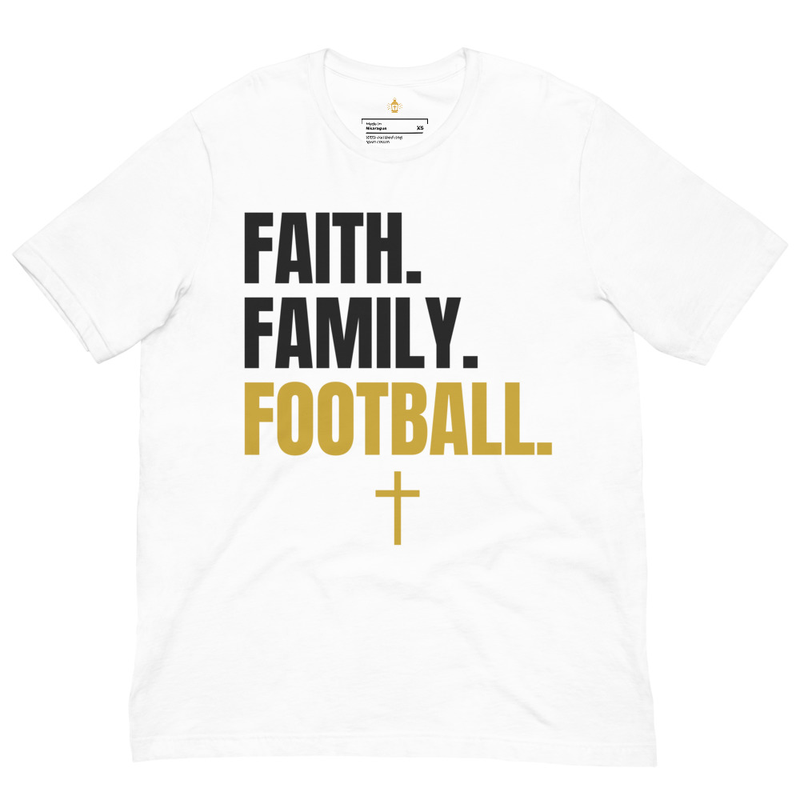 Faith Family Football Christian T-Shirt, Soccer World Cup 2026 Sports Tee, Unisex Christian Apparel for Men & Women