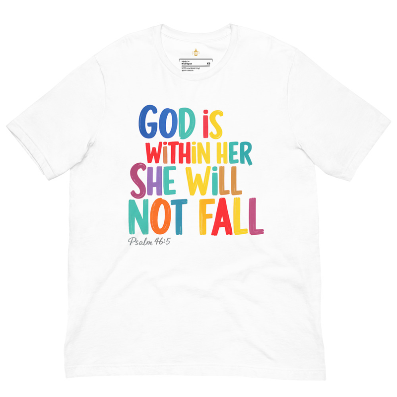God is Within Her Christian T-Shirt, Psalm 46 Faith Tee, Unisex Religious Apparel for Women & Men, Catholic Mom Gift