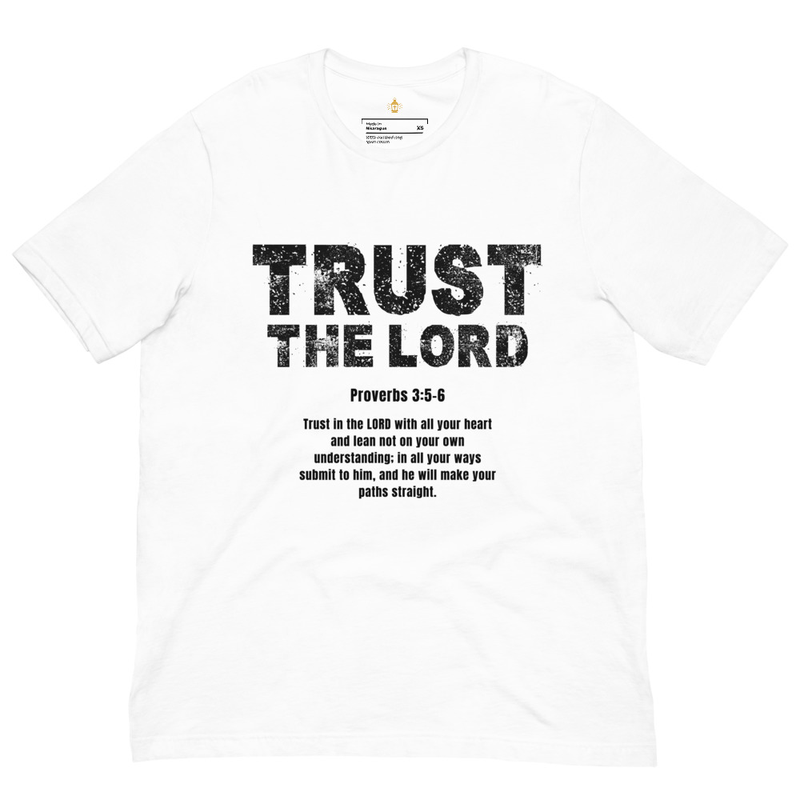 Trust The Lord Christian T-Shirt, Bible Verse Faith Tee, Unisex Christian Apparel for Men & Women, Religious Catholic Gift
