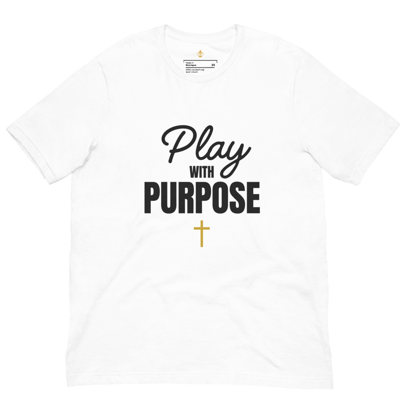 Play with Purpose Christian T-Shirt, Soccer World Cup 2026 Sports Faith Tee, Unisex Apparel for Men & Women