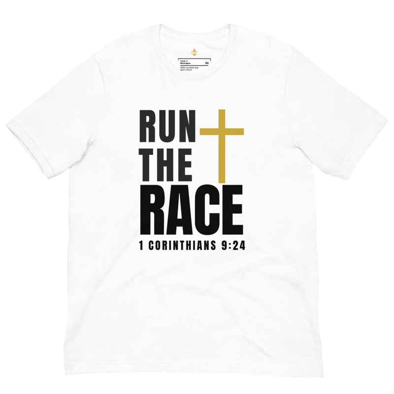 Run the Race Christian T-Shirt, Hebrews 12 Soccer Sports World Cup 2026 Faith Tee, Unisex for Men & Women
