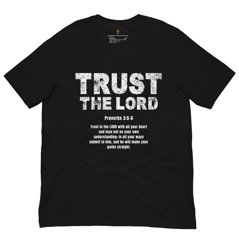Trust The Lord Christian T-Shirt, Bible Verse Faith Tee, Unisex Christian Apparel for Men & Women, Religious Catholic Gift