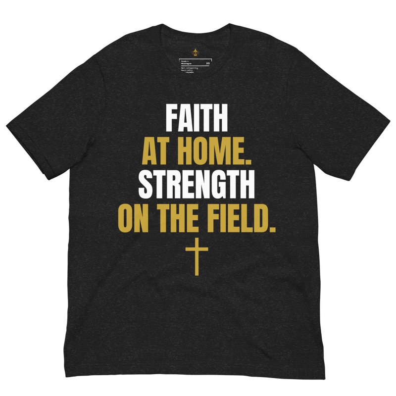Faith at Home Strength on Field Christian T-Shirt, Soccer Football World Cup 2026 Tee, Unisex for Men & Women